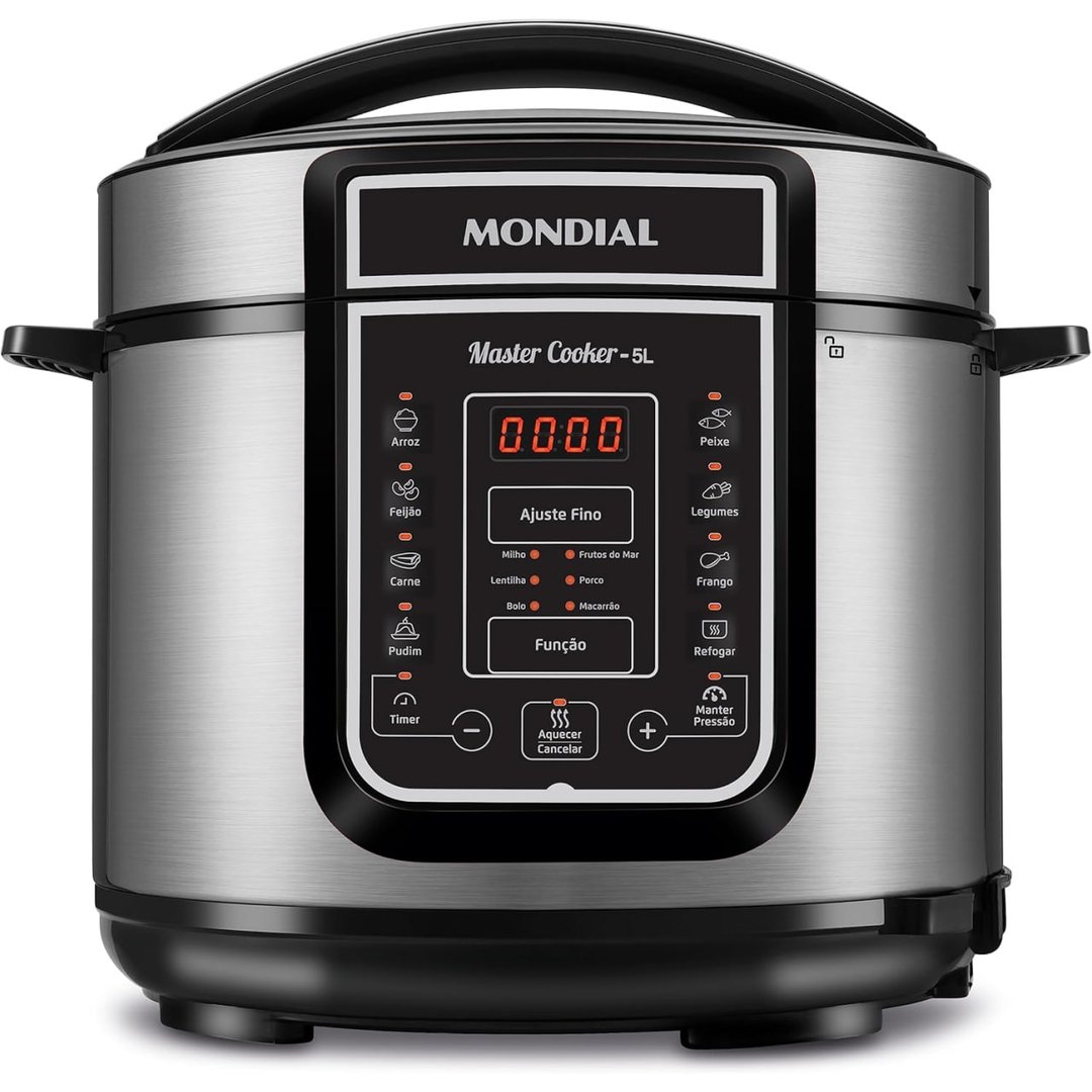 MONDIAL Panela de Pressão Digital, Master Cooker - 5L, 220V, Preto, 900W - PE-38