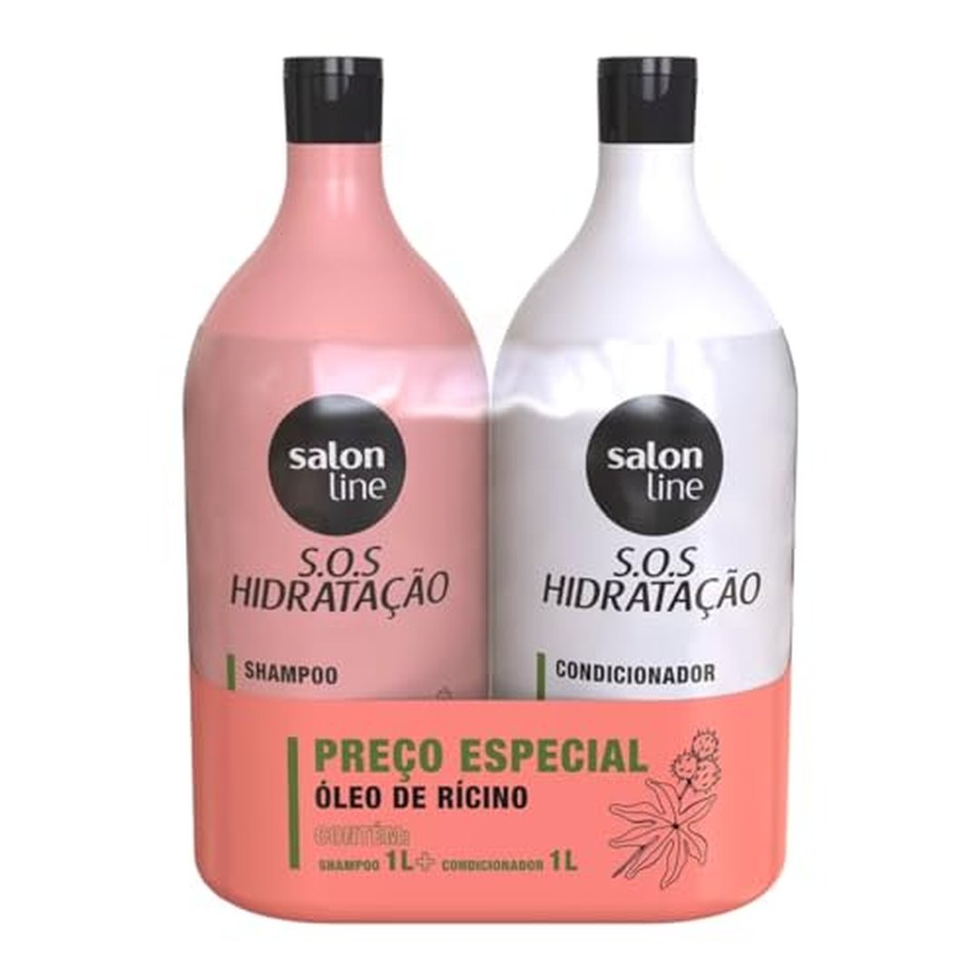 Kit Salon Line Shampoo e Condicionador SOS Hidratação 1L