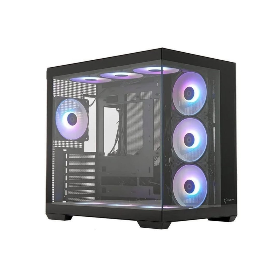 Gabinete Gamer Husky Dome 900, Mid Tower, Iluminação ARGB, ATX, Lateral e Frontal em Vidro, 10x Cooler Fan ARGB