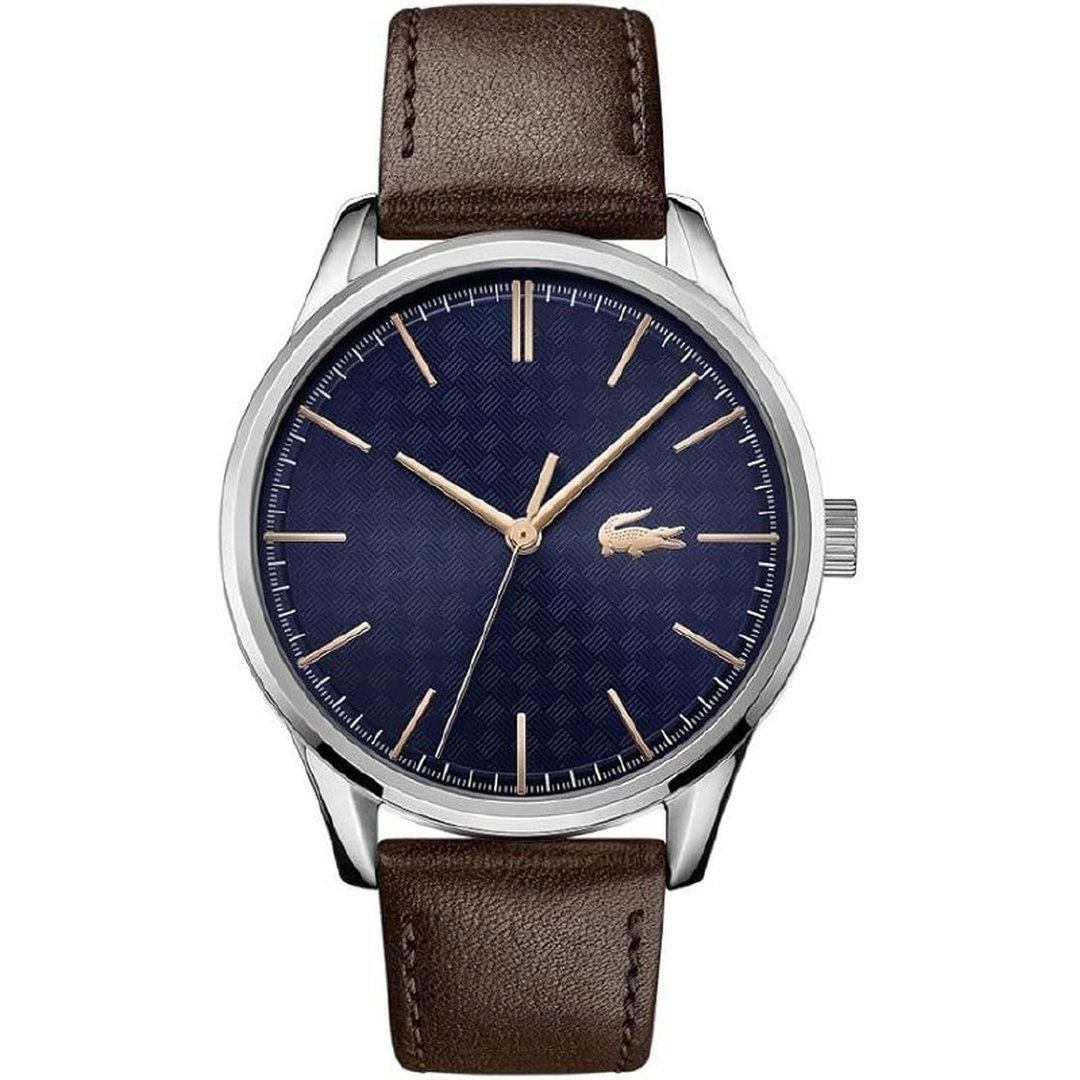 Lacoste Relógio masculino de quartzo Vienna – Caixa de aço inoxidável – Relógio moderno premium, Bronze azul de Viena, 20, Clássico