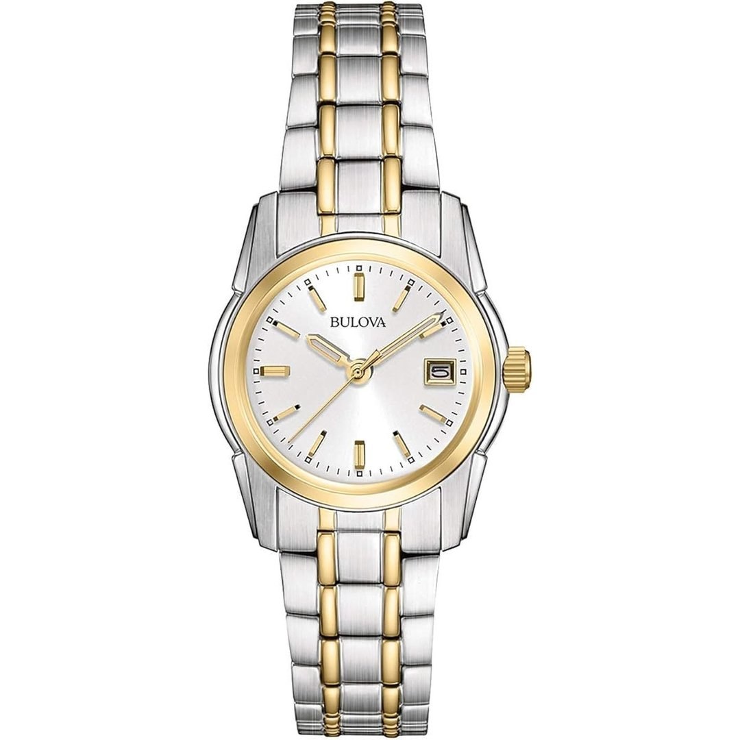 Relógio feminino Bulova Classic 98M105, aço inoxidável, dourado/prateado