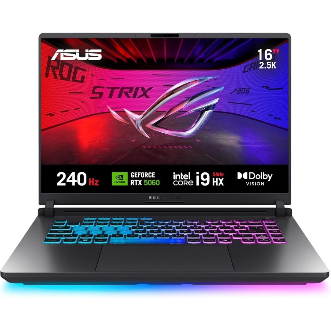 Notebook ASUS ROG Strix G16, Intel Core i9, RTX 5060, 16 GB, 512 GB SSD W11 Home, 16.0'', Eclipse Gray - G615JMR-S5001W