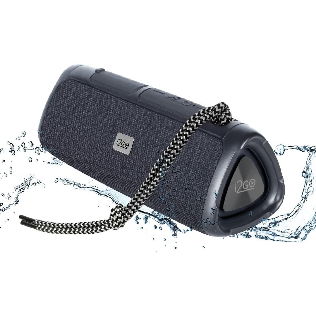 I2GO, Caixa De Som Bluetooth 3 Angle Sound. 12W RMS, Resistente à Água, Preto
