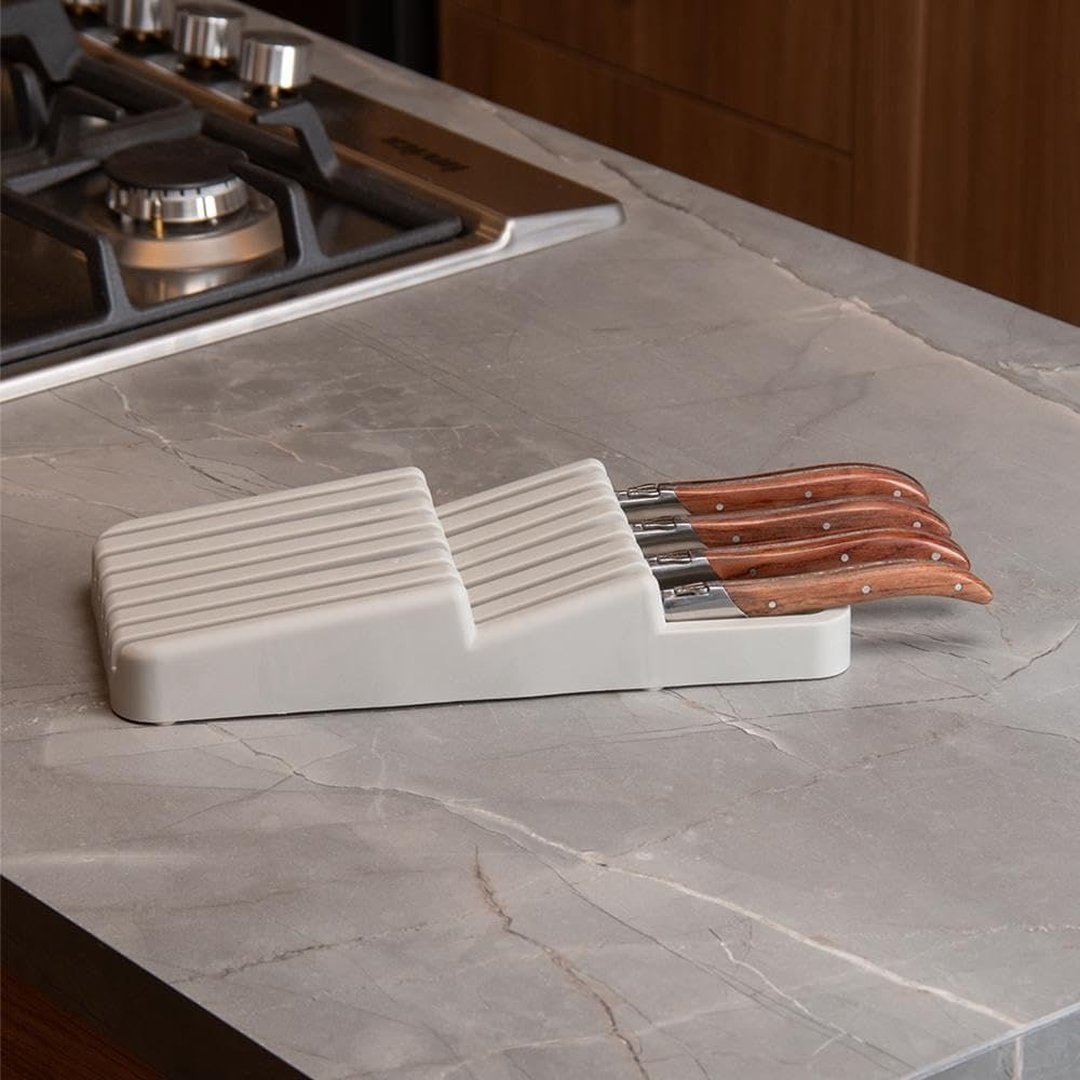 LYOR - Organizador de Gavetas para Facas 28cm x 13cm x 4,5cm Cinza Plástico