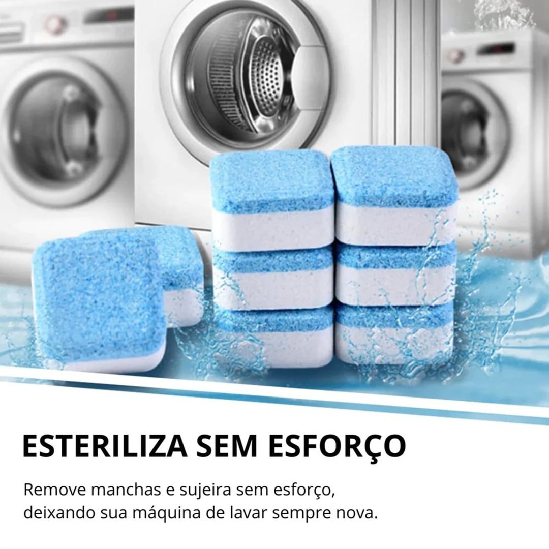 Limpador de máquina de lavar, comprimido efervescente sólido para remover manchas