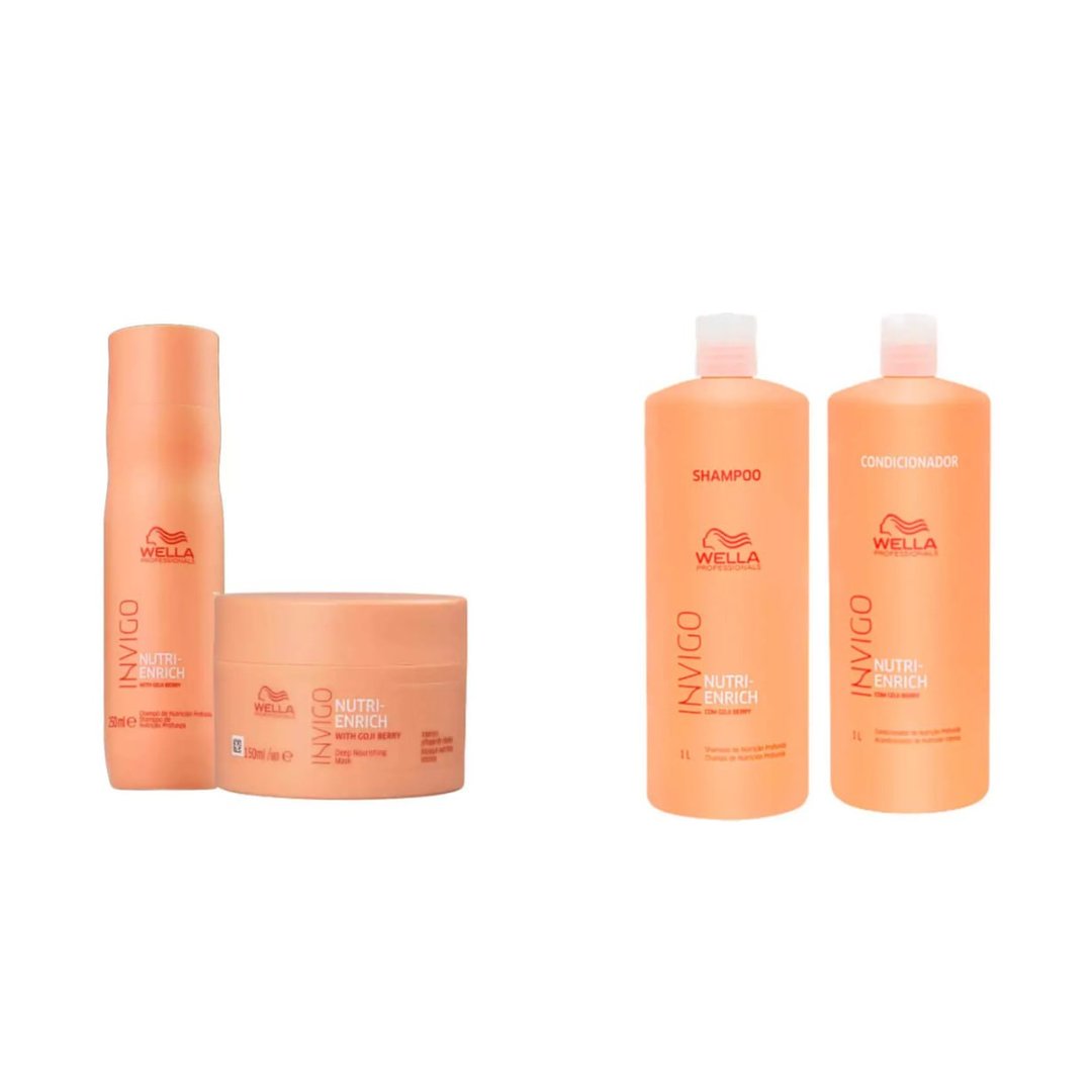 Kit Wella Professionals Invigo Nutri-Enrich Shampoo 250ml + Máscara Tratamento 150ml