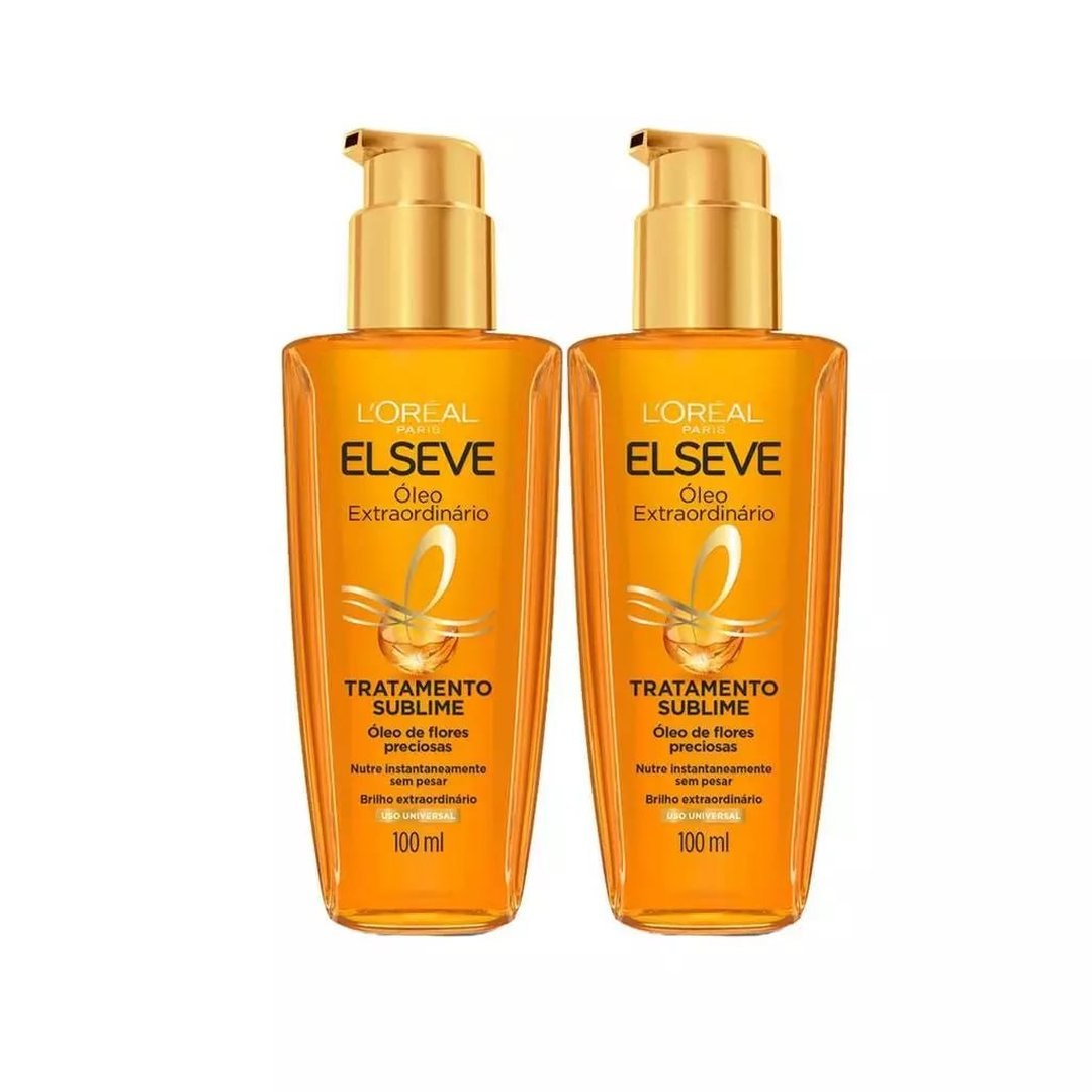 Kit 2 Óleo Extraordinário Elseve L'Oréal Paris Tratamento Reconstrutor Capilar 100ml