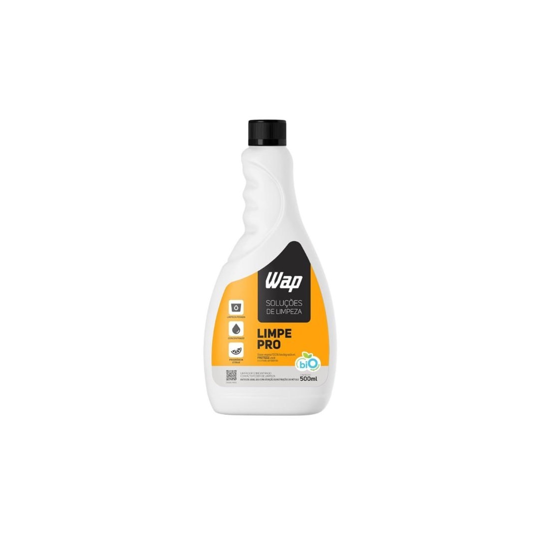 WAP Detergente Concentrado para Limpeza Pesada de Pisos 500ML WAP LIMPE PRO, Branco e amarelo