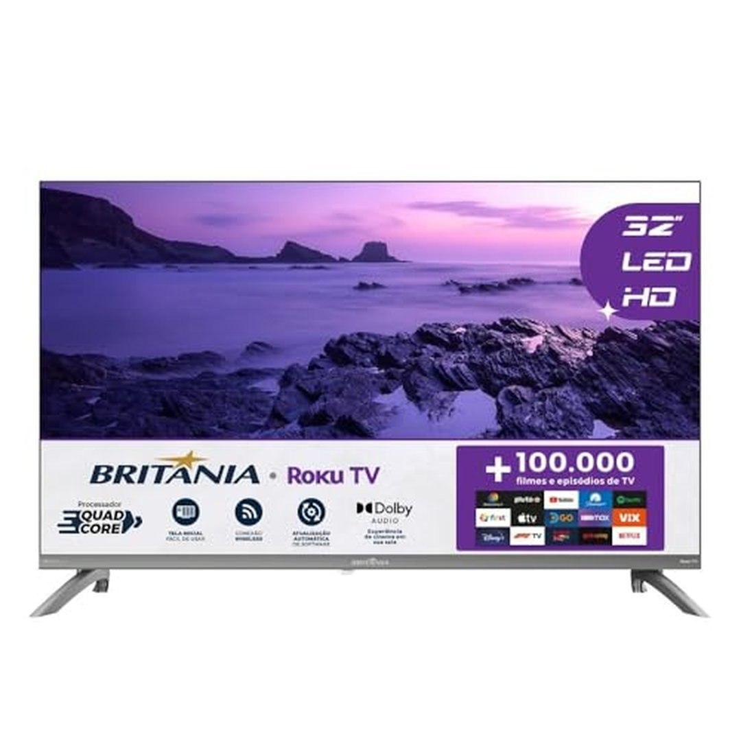 Smart TV 32" HD Britânia B32CRA Roku
