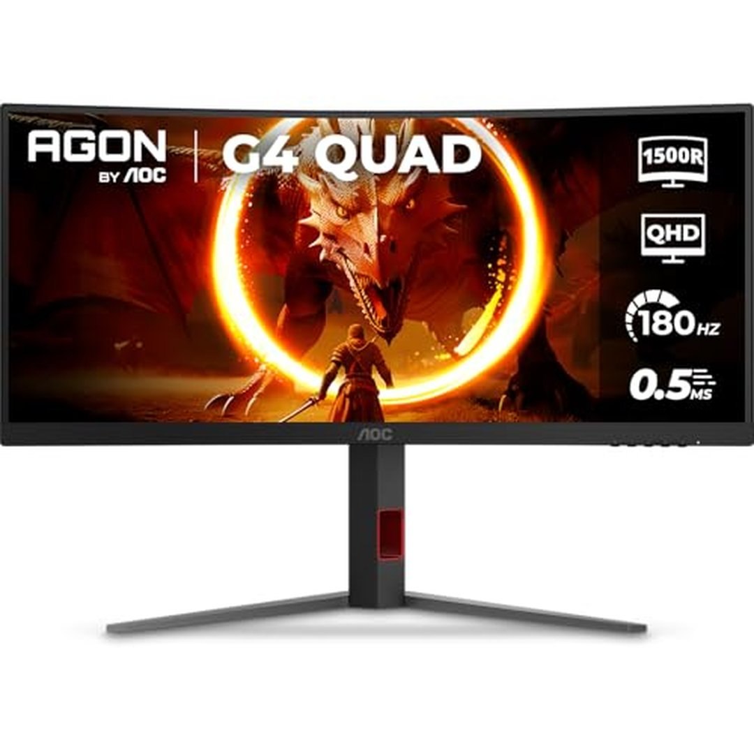 Monitor Gamer Curvo AOC AGON QUAD 34" Ultrawide 180HZ