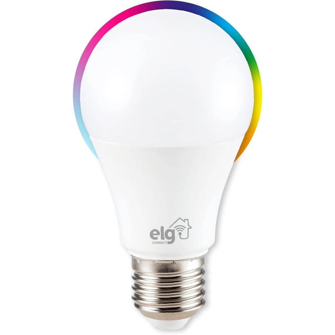 Lâmpada Inteligente de LED 10W Dimerizável, Compatível com WI-FI, Bluetooth, Comando de Voz, Soquete E26/E27, SHLL100, ELG, RGB