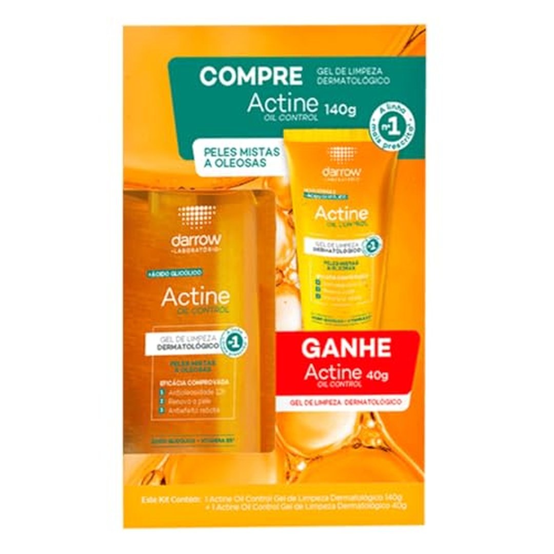 Kit Darrow Actine Gel de Limpeza Facial Oil Control 140g + 40g