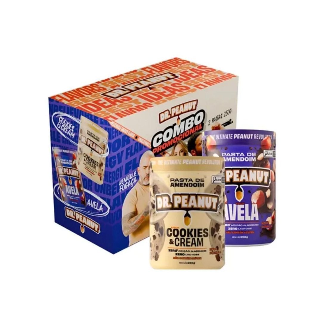 Combo 2 Dr Peanut Pasta de Amendoim 250g Avelã + Cookies and Cream