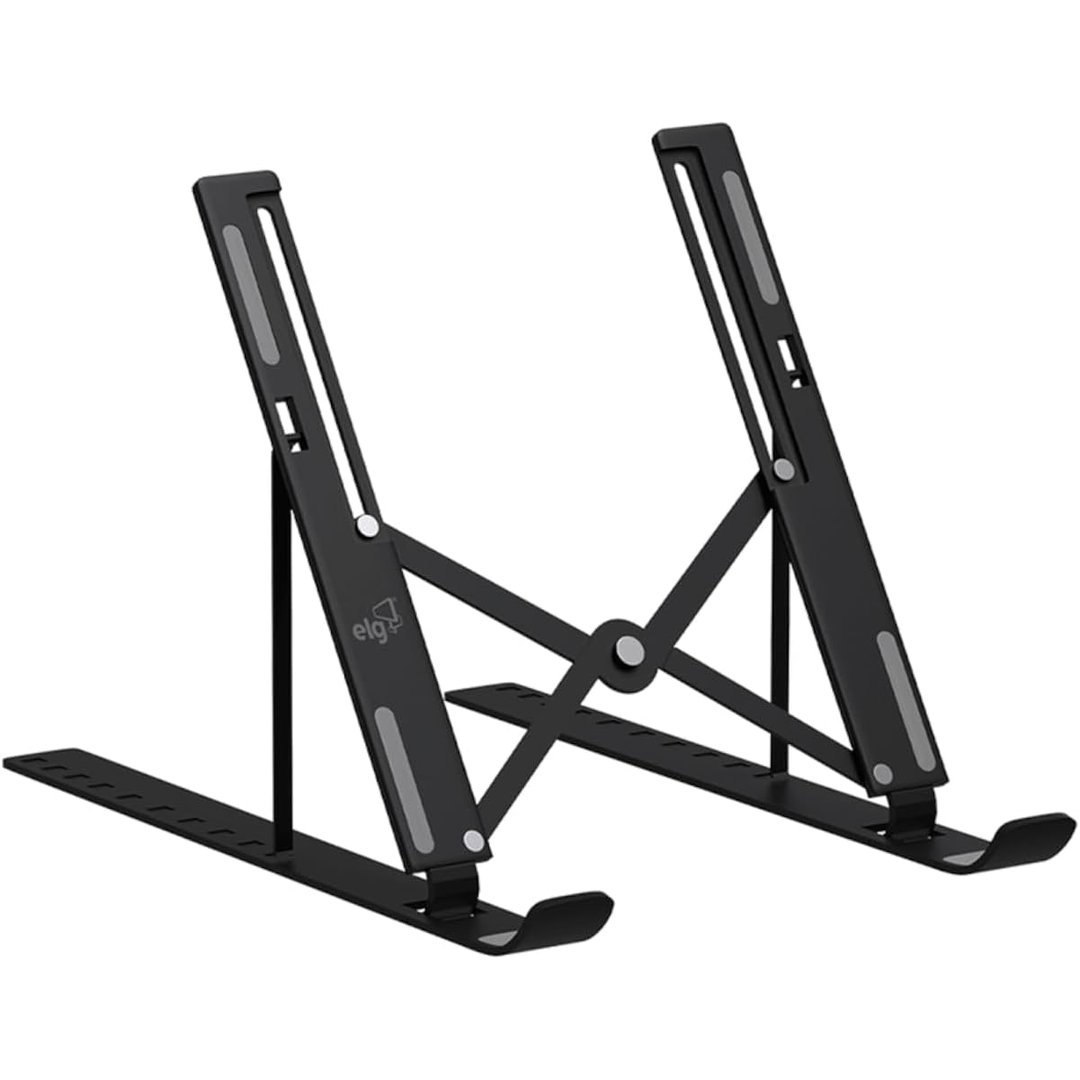 Suporte de Mesa Portátil para Notebook/Laptop de 10" a 17,3", 10 Níveis de Regulagem, Dobrável, Inclui Bolsa de Transporte, Preto, NTB8520B, ELG