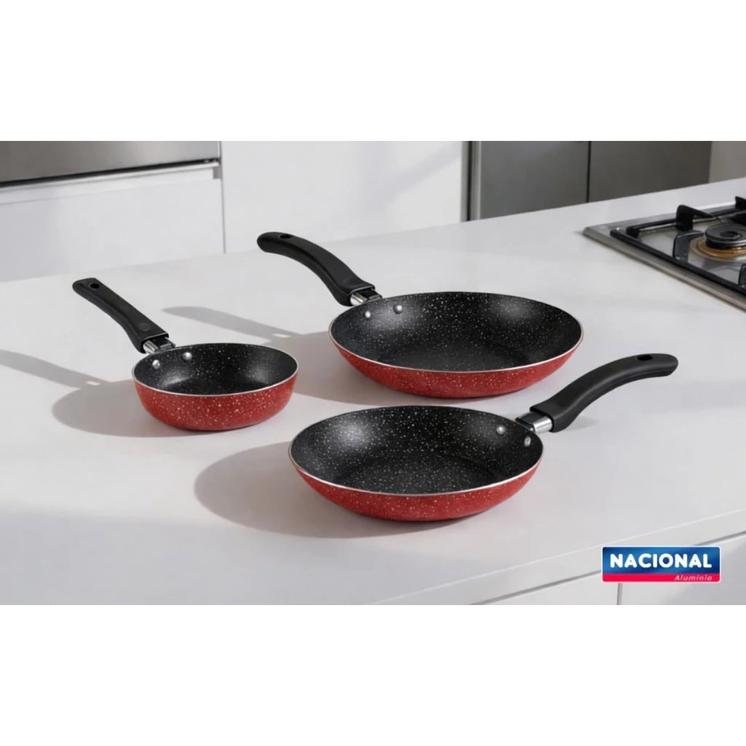 Jogo De Frigideiras Francesas 3 Peças 14 18 24Cm Nacional