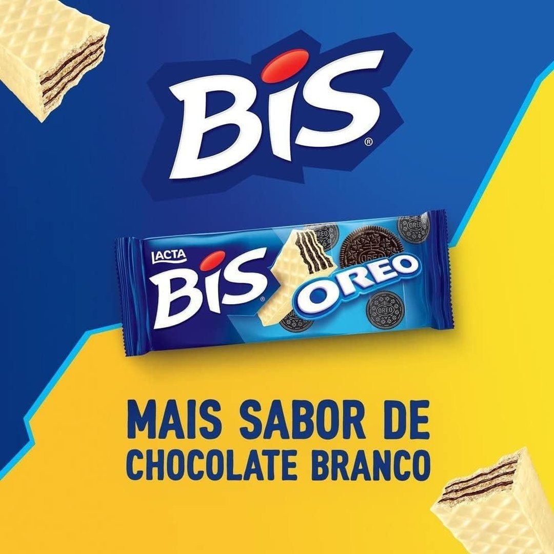 10x Wafer Oreo Cobertura Chocolate Branco Lacta Bis Pacote 100,8G