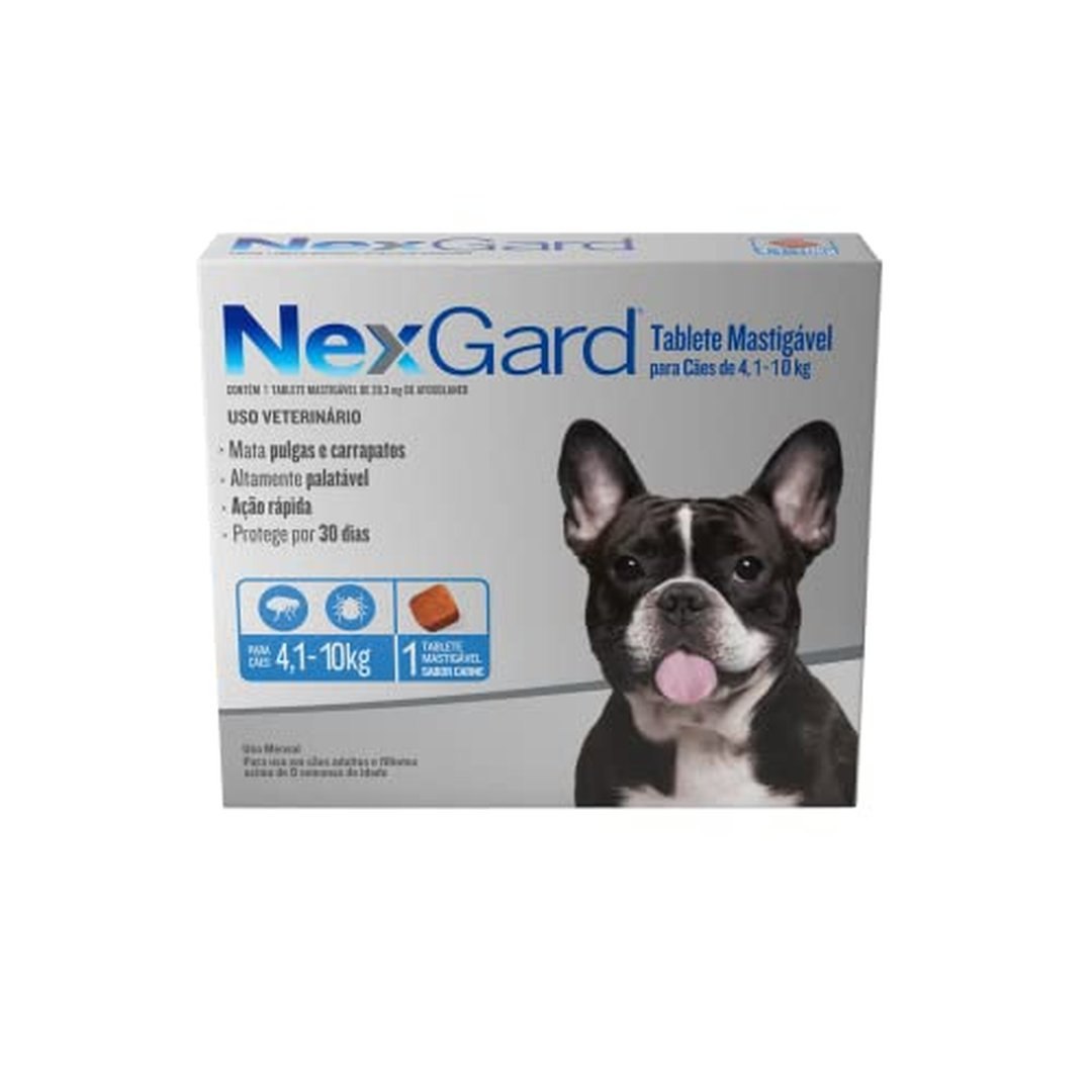 NexGard Antipulgas e Carrapatos para Cães de 4,1 a 10kg, 1 tablete