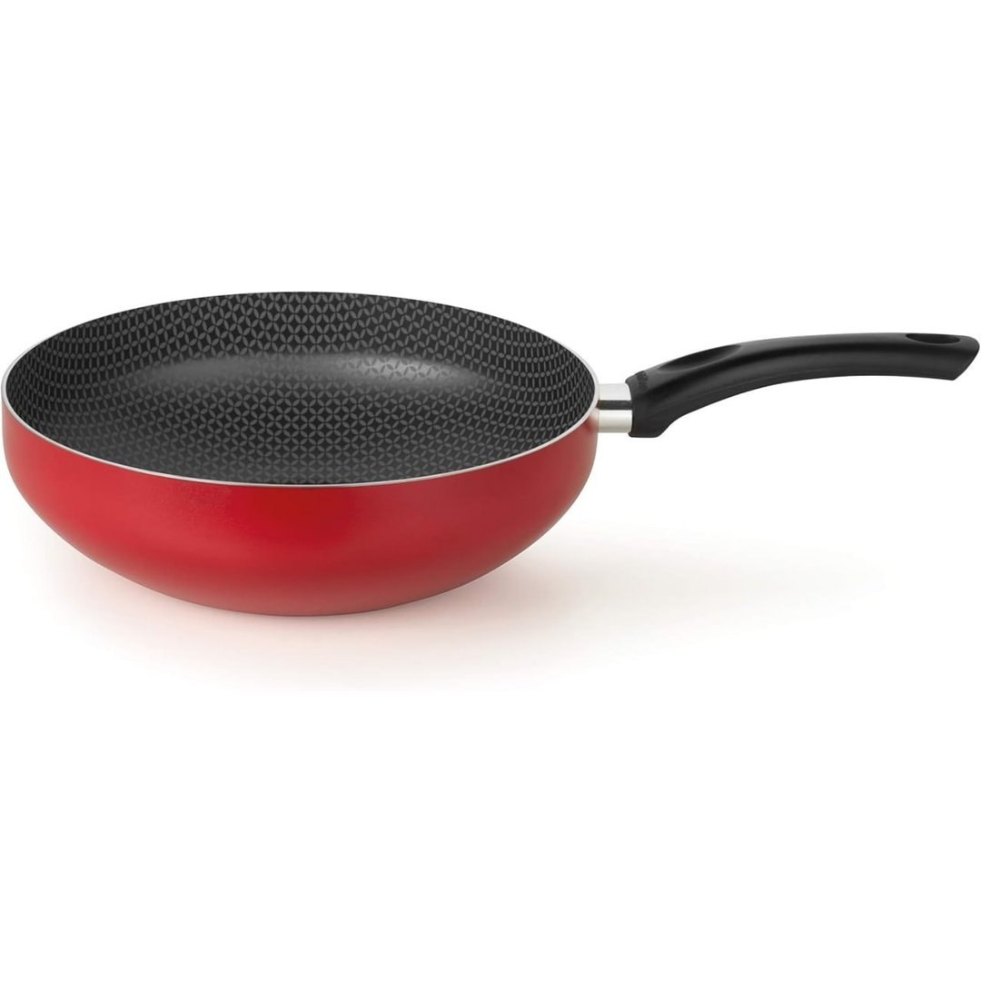 Multiflon Frigideira Wok 28 Centímetros Pitanga Aluminio Antiaderente Linha Color Resistente Durável e Saudável