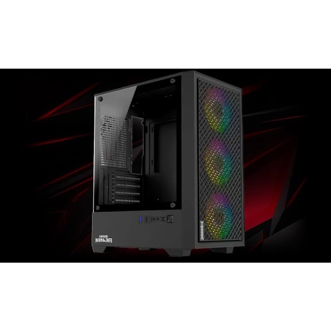 Gabinete Gamer Ninja Tessen, Mid Tower, Vidro Temperado, M-ATX, Com 3 Fans