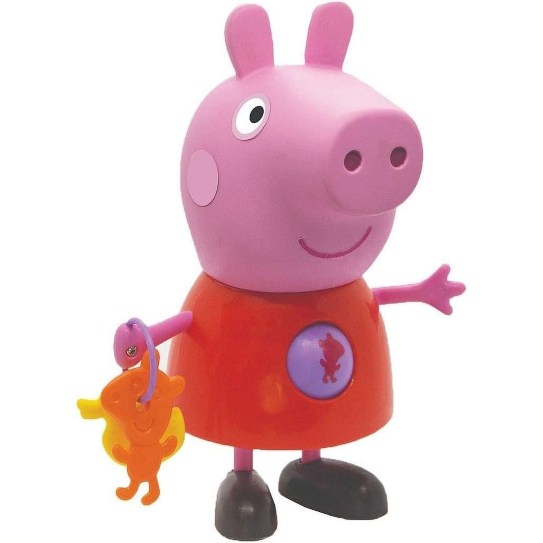Peppa com Atividades - Peppa Pig, Elka, Corpo Vermelho/Braço/Pernas/Cabeça Rosa/Sapatos Preto/Figuras Coloridas