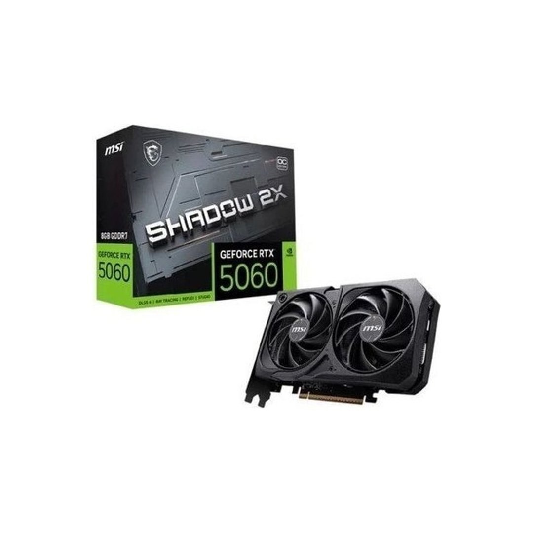 Placa de Vídeo Nvidia Geforce MSI RTX5060 8GB GDDR7 128BITS Shadow 2X OC - 912-V537-037