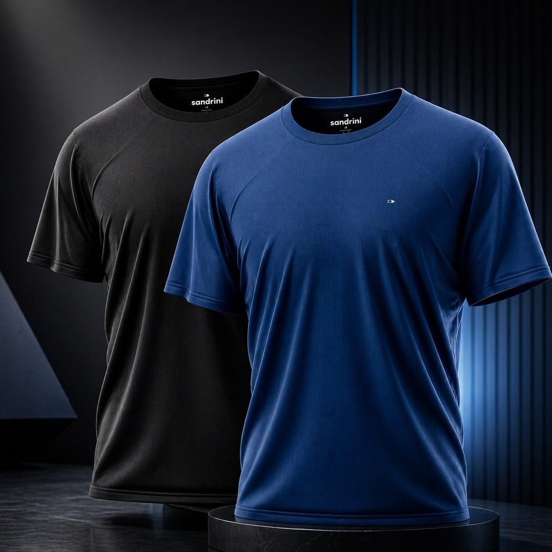 Kit 2 Camisetas Fitness Dry Fit Premium Sandrini Manga Curta Treino UV