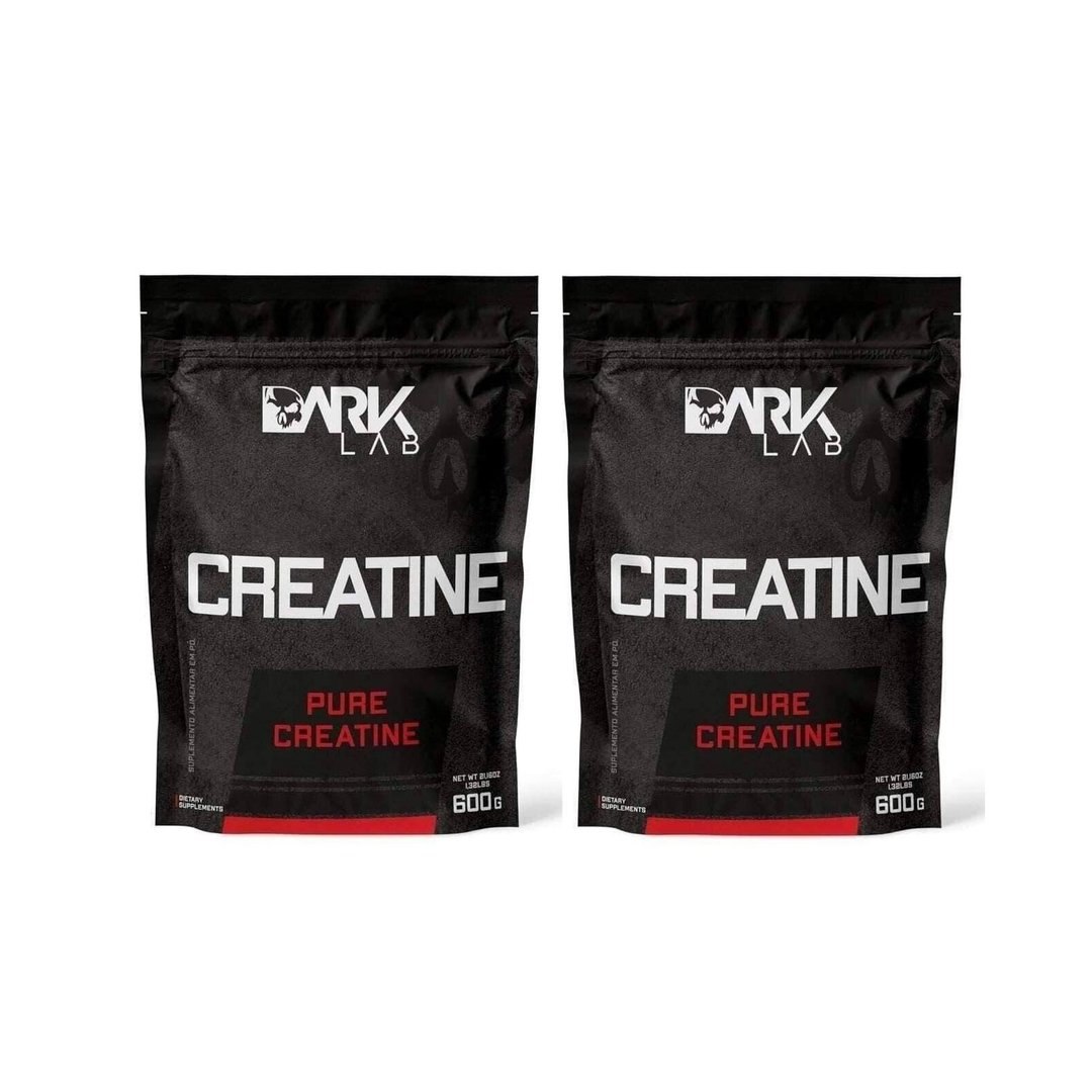 2x Creatina Pura Dark Lab 600g Monohidratada 100% de Pureza Sem Sabor (1,2kg)