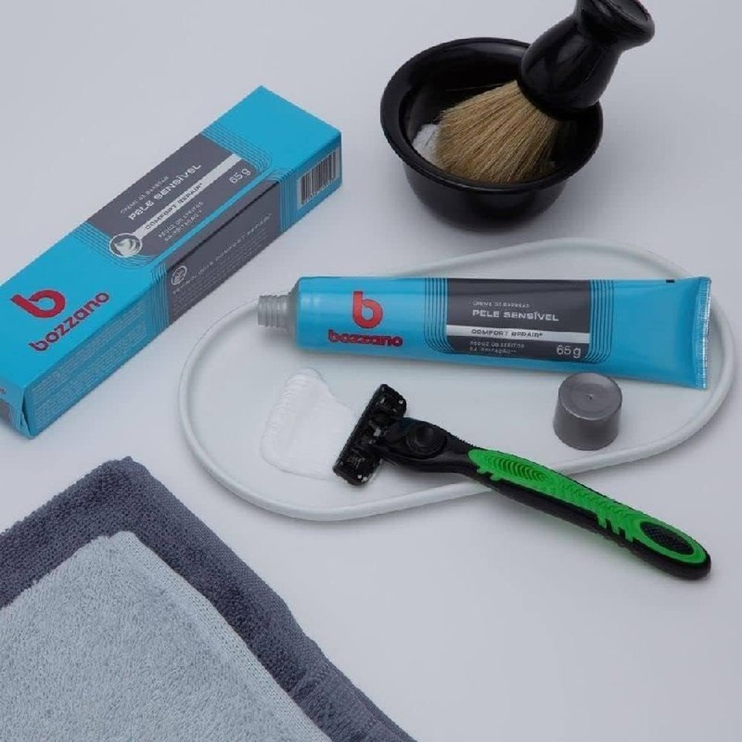 5x Bozzano Creme De Barbear Pele Sensível Branco