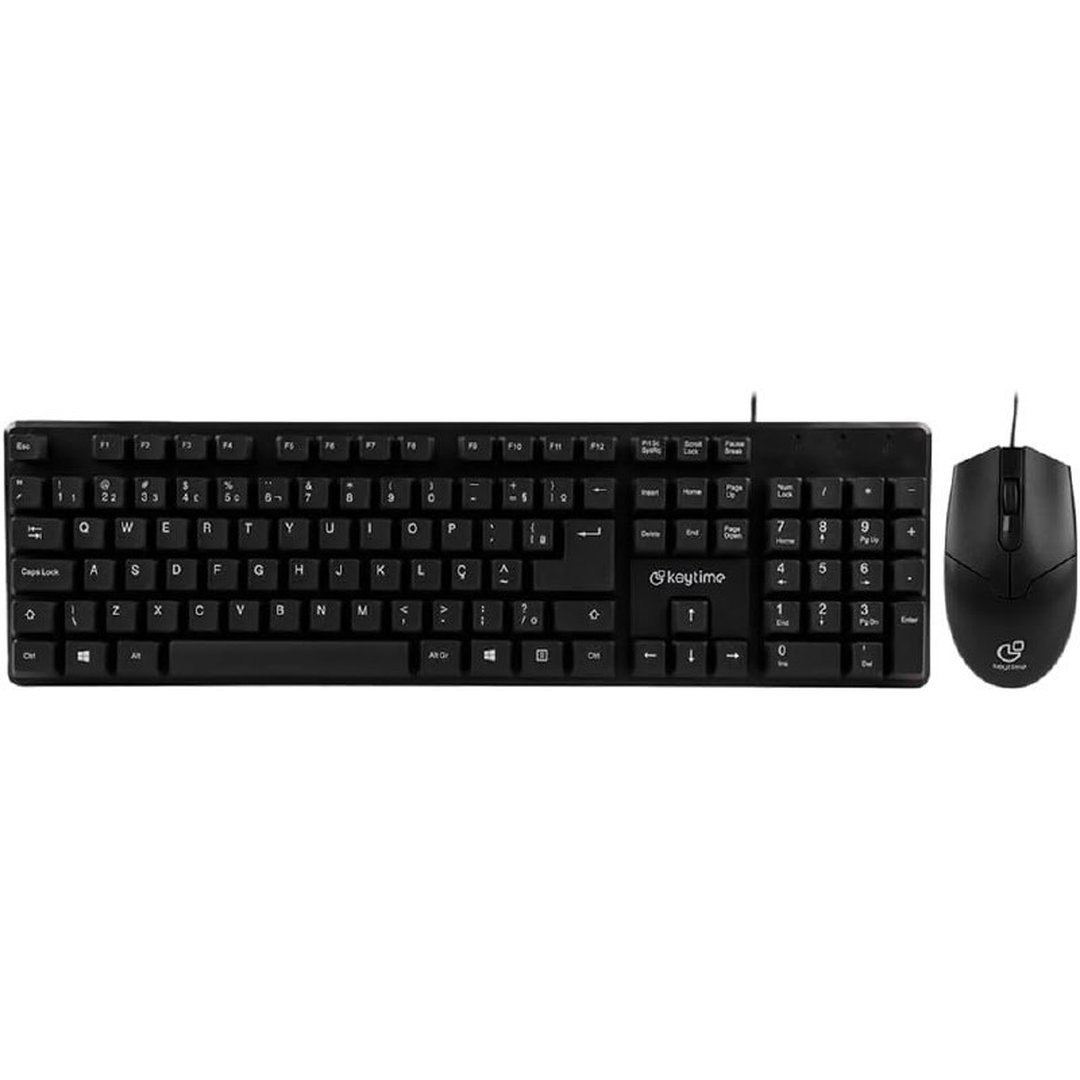 Kit Mouse e Teclado Keytime Minimal Preto USB2.0 KYT00015