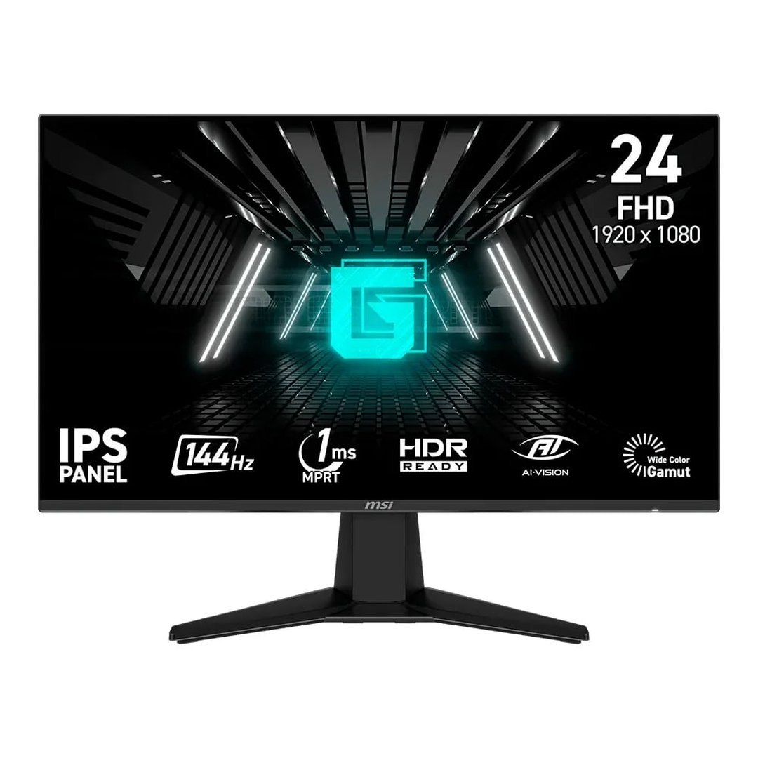 Monitor Gamer MSI 24", Full HD, 144Hz, 1ms, IPS, FreeSync, HDR Ready, AI-Vision, Preto