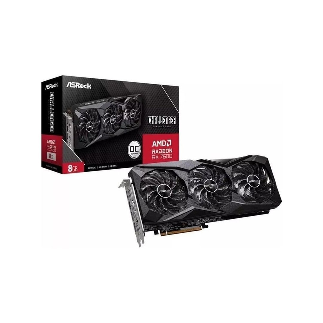 Placa de Vídeo AsRock AMD Radeon RX 7600 Challenger Pro OC, 8GB, GDDR6, FSR, 90-GA62ZZ-00UANF