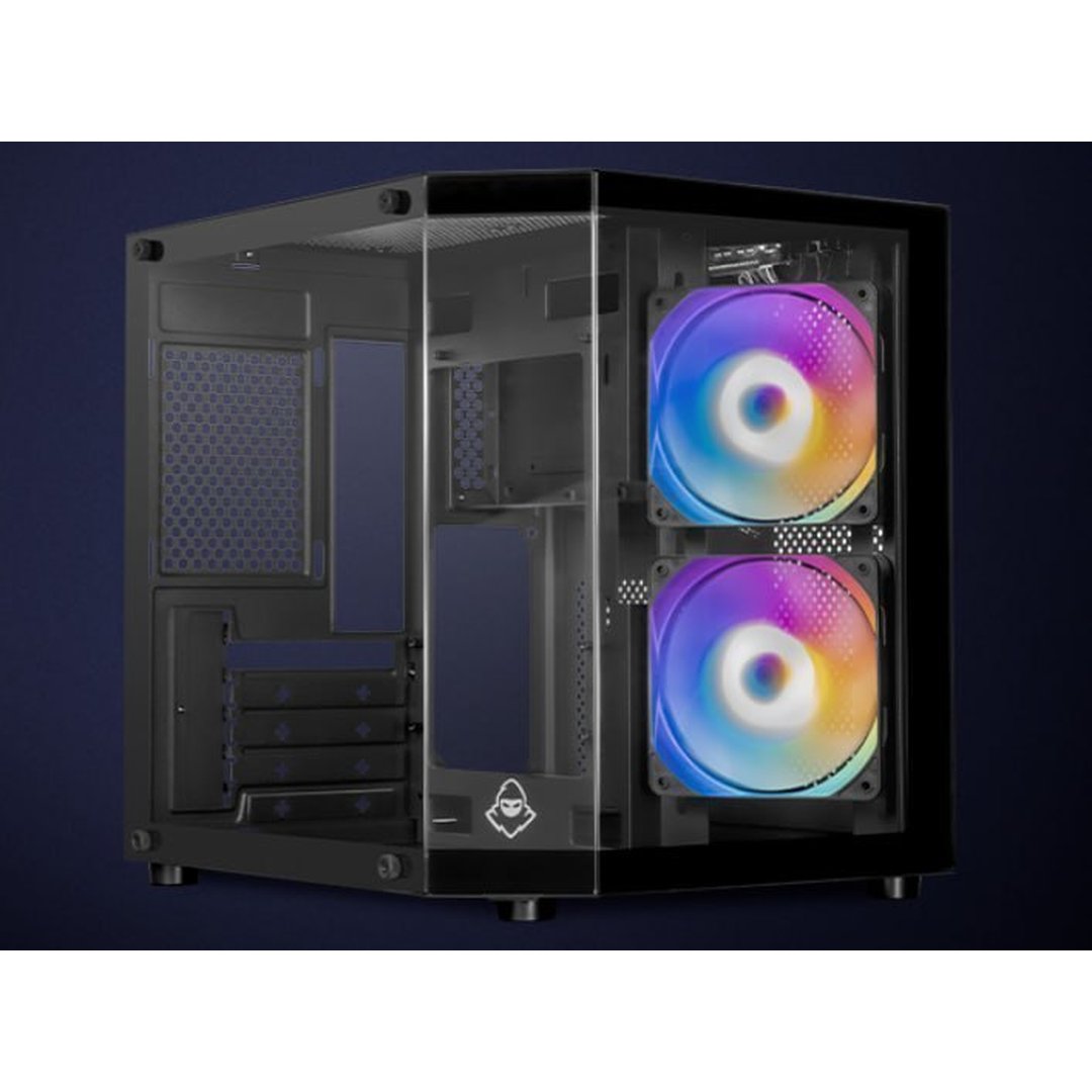 Gabinete Gamer Aquário Mancer CV700M, Mini-Tower Lateral de Vidro Com 2 Fans
