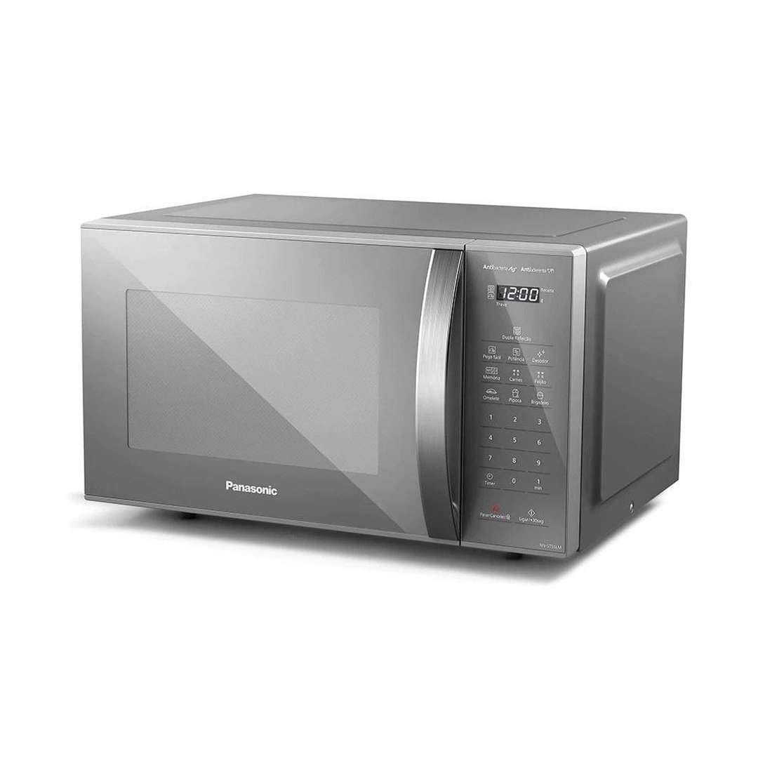 Micro-ondas Panasonic 27L Prata 220v Mais Rápido Prático e Limpo