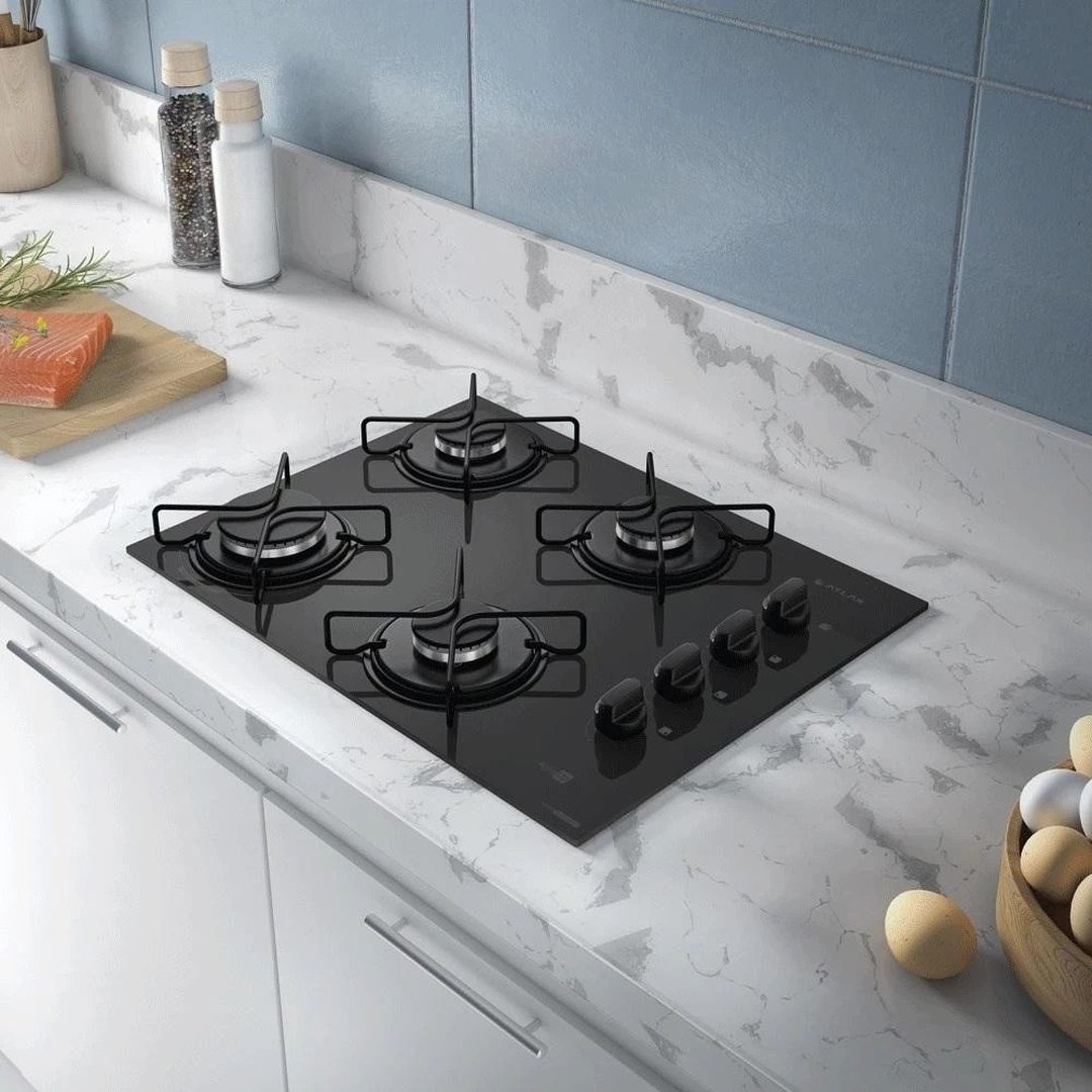 Cooktop a Gás Atlas 4 Bocas Agile Up Preto - Bivolt