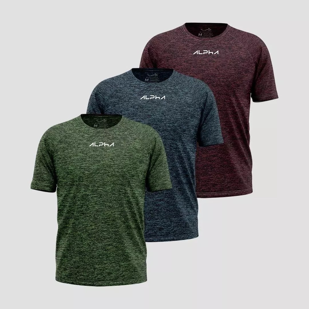 Kit 3 Camisetas Dry Alpha Masculina - New Fluid