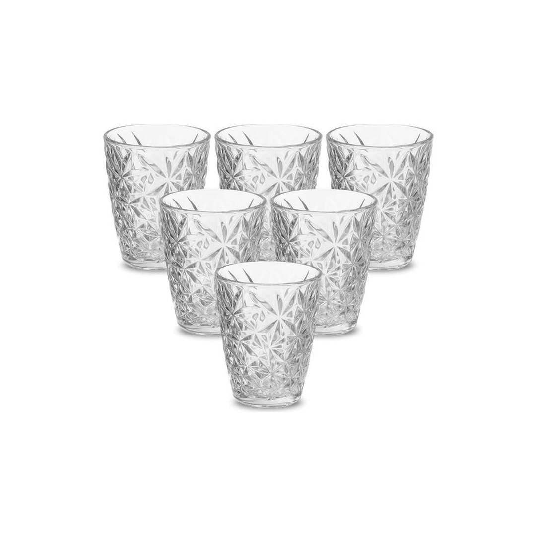 Jogo 6 Copos de Vidro Transparente 300ml Vidro Grosso Luxo