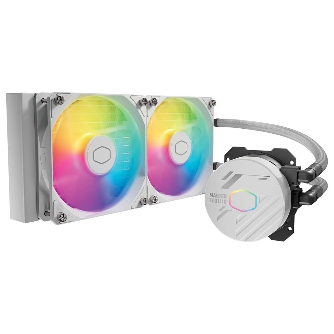 Cooler Master Masterliquid 240L Core Branco 240Mm Close-Loop Aio Liquid Cooler, Argb Sync, Gen S Coldplate Pump, 120Mm Pwm, Cryofuze 14W/Mk, Amd Ryzen Am5/Am4, Intel Lga1700/1200 (Mlw-D24M-A18Pz-Rw)