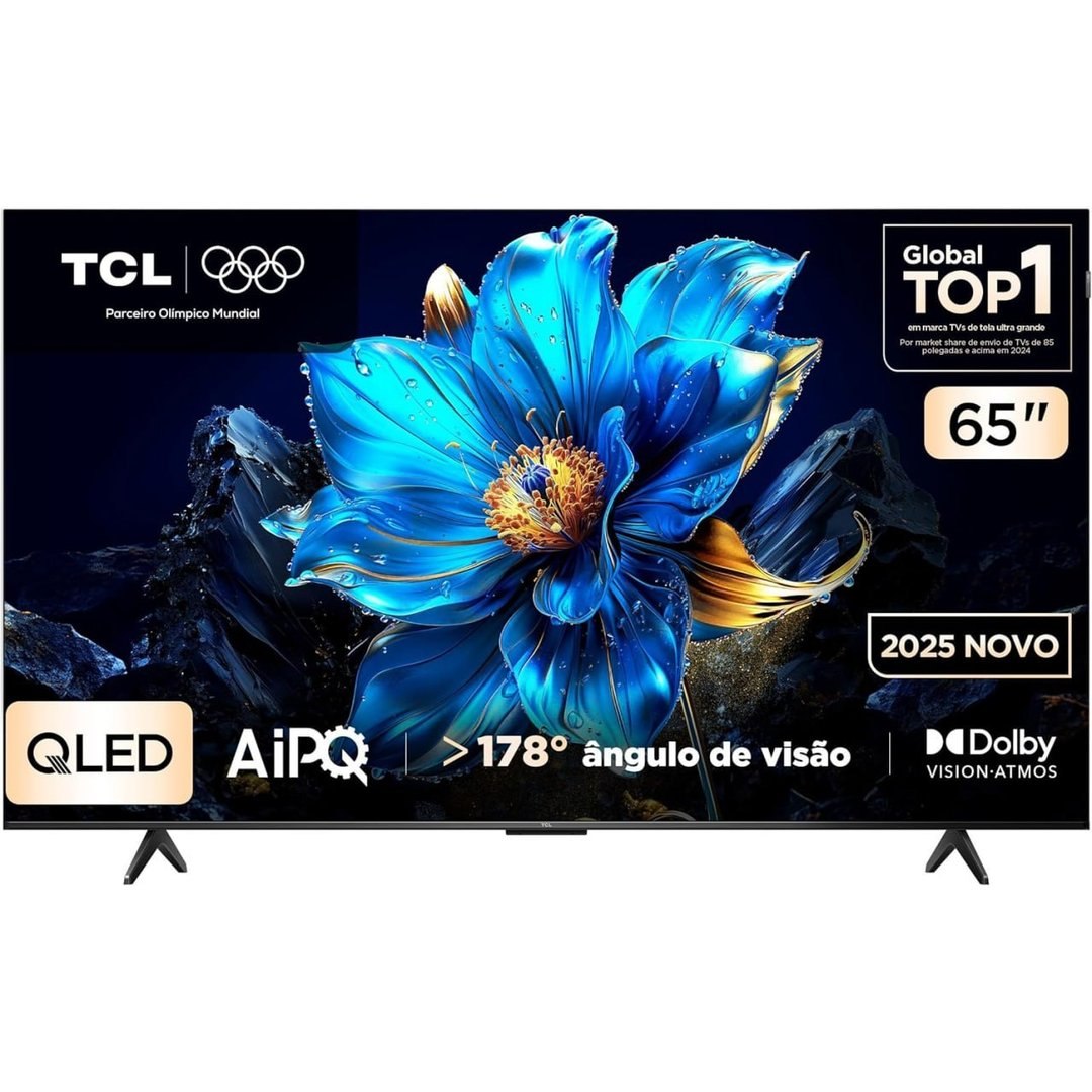 Smart TV TCL 65 Polegadas QLED 4K P7K WiFi Bluetooth Google TV HDR10+ Dolby Atmos Dolby Vision 65P7K