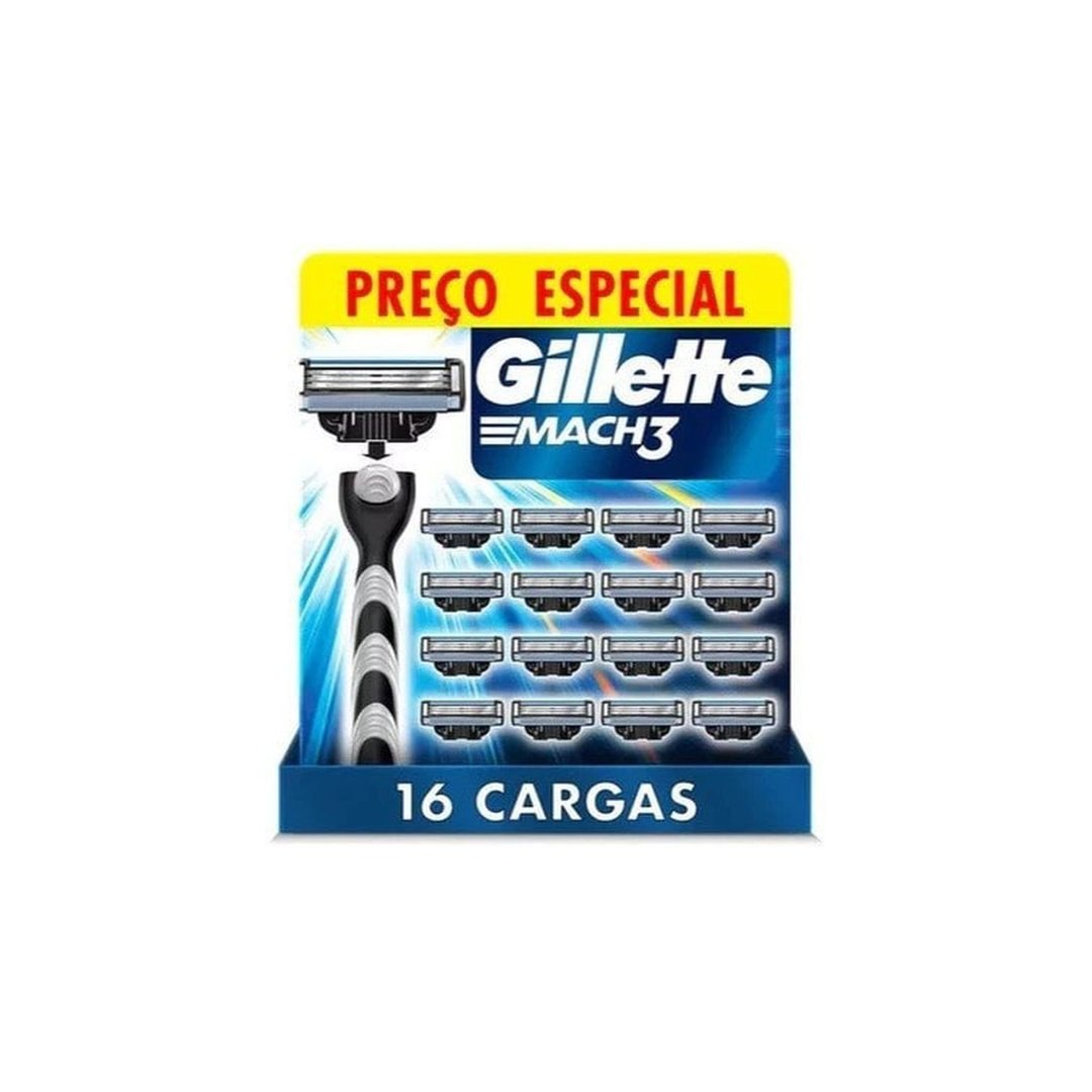 Kit Refil Para Barbear Gillette Mach3 16 unidades