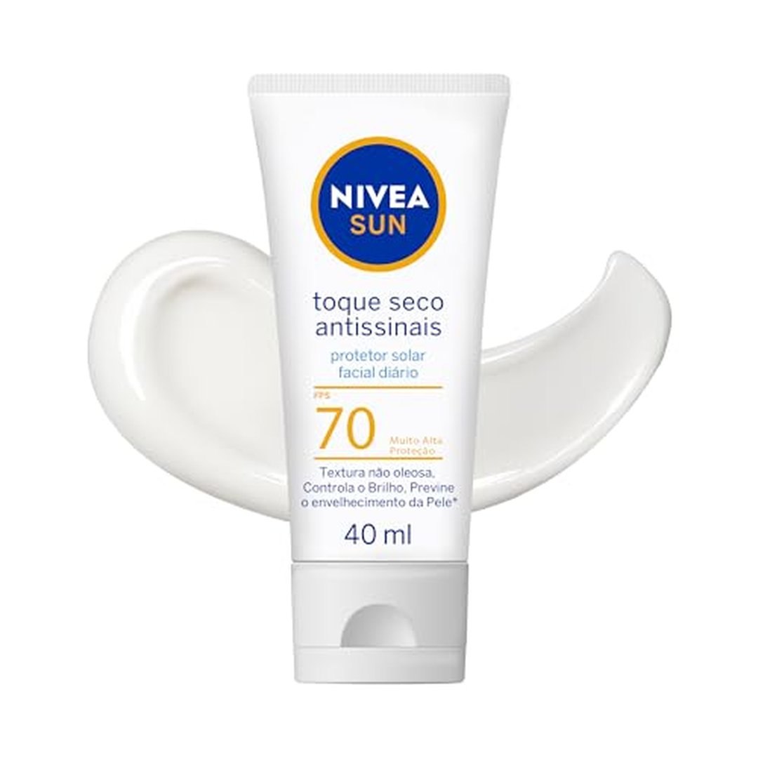 NIVEA SUN Protetor Solar Facial Toque Seco Antissinais FPS 70 – 40ml