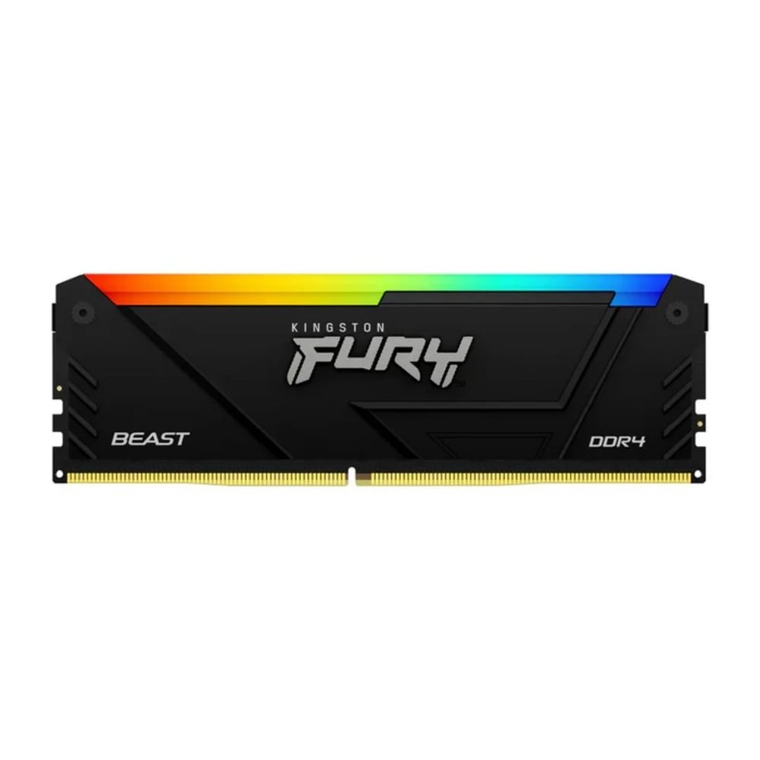 Memória Kingston Fury Beast, 8GB, 3200MHZ, DDR4, RGB, PRETO - KF432C16BB2A/8