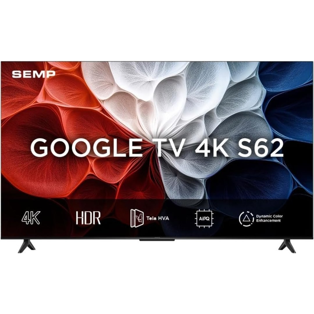 Semp Smart Tv 4K UHD 43" Google Tv Google Assistente Comando por Voz Googlecast Integrado Design Sem Bordas Dolby Audio 43S62