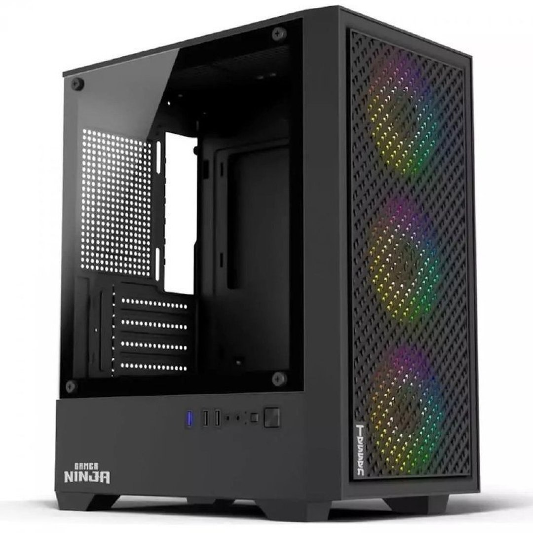Gabinete Gamer Ninja Tessen, Mid Tower, Vidro Temperado, M-ATX, 3 Fans