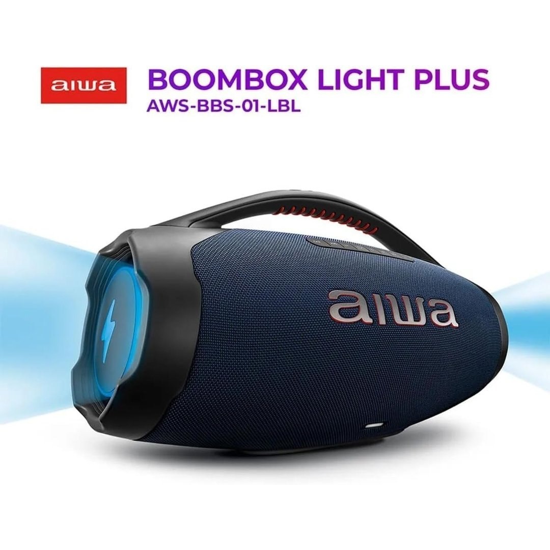 Caixa de Som Boombox Plus Aiwa Bbs-01-Lbl 200W BT 30H IP66 USB RGB