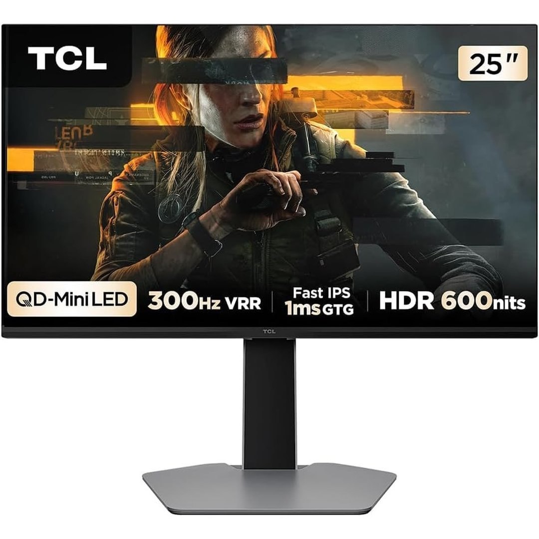 Monitor Gamer, TCL, 25 Polegadas, QD-Mini LED, 300Hz, 1ms (GtG), Freesync, HDR 600 nits, 25G64