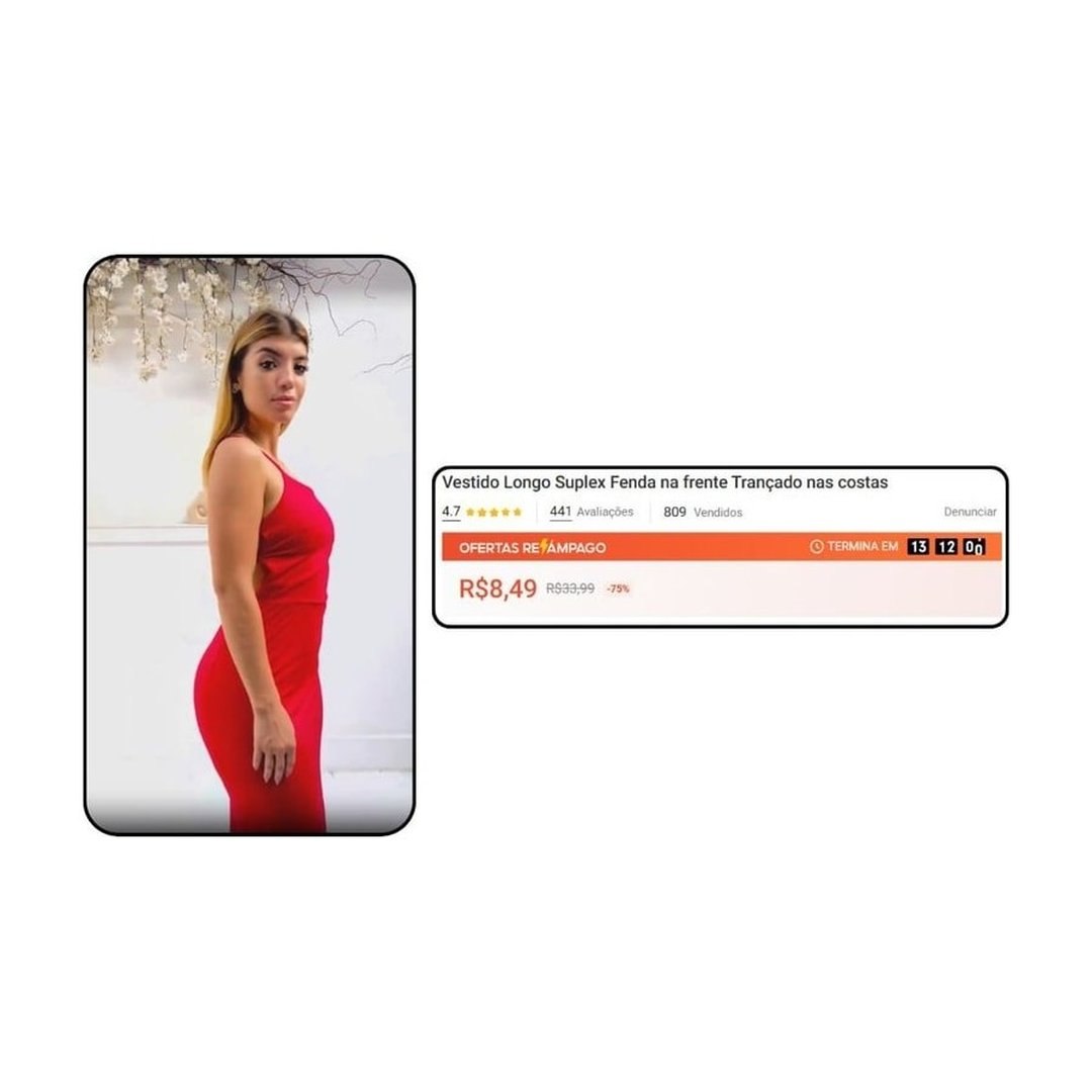 Vestido Longo Suplex Fenda na frente Trançado nas costas (G)