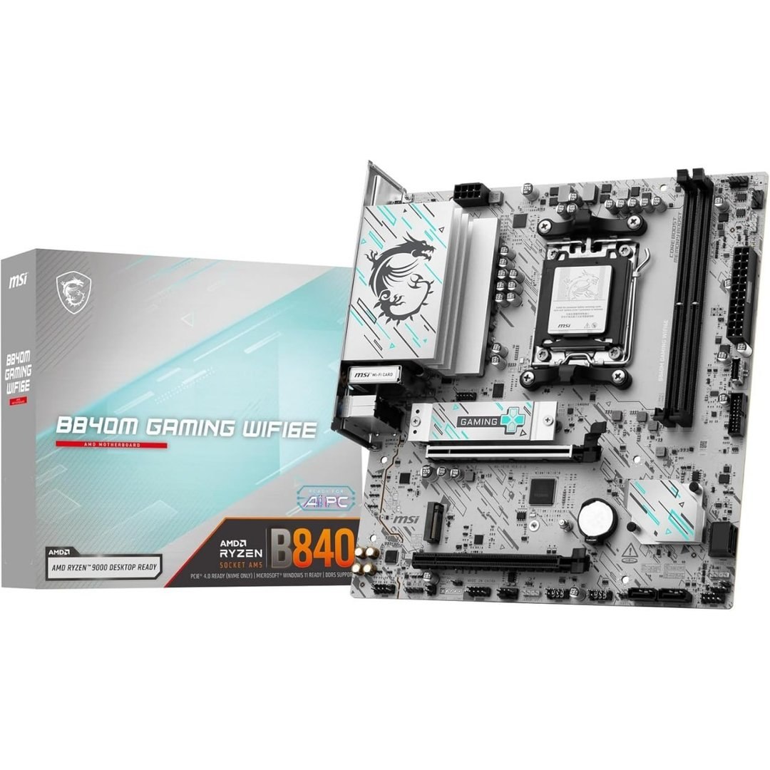 Placa Mãe MSI B840M GAMING WIFI6E (AM5/2xDDR5/HDMI/DisplayPort/M.2/USB 3.2)