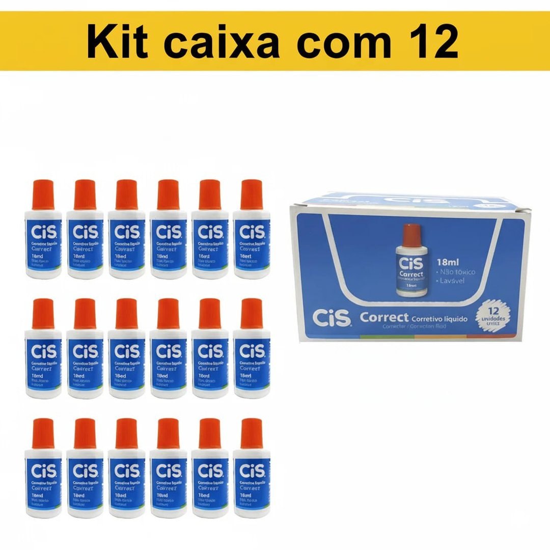 tivo Escolar CIS 18ml – Líquido, Prático e Econômico - Kit com 12