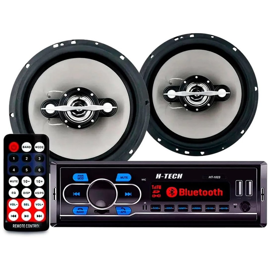 Par De Auto Falantes 6 Polegadas 140w + Radio Bluetooth Usb