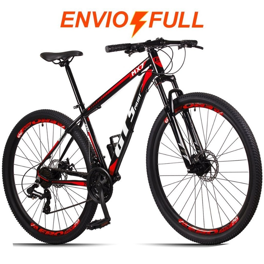 Bicicleta Aro 29 Gt Sprint MX7 24V index Freio Disco Alumínio Suspensão Aero MTB